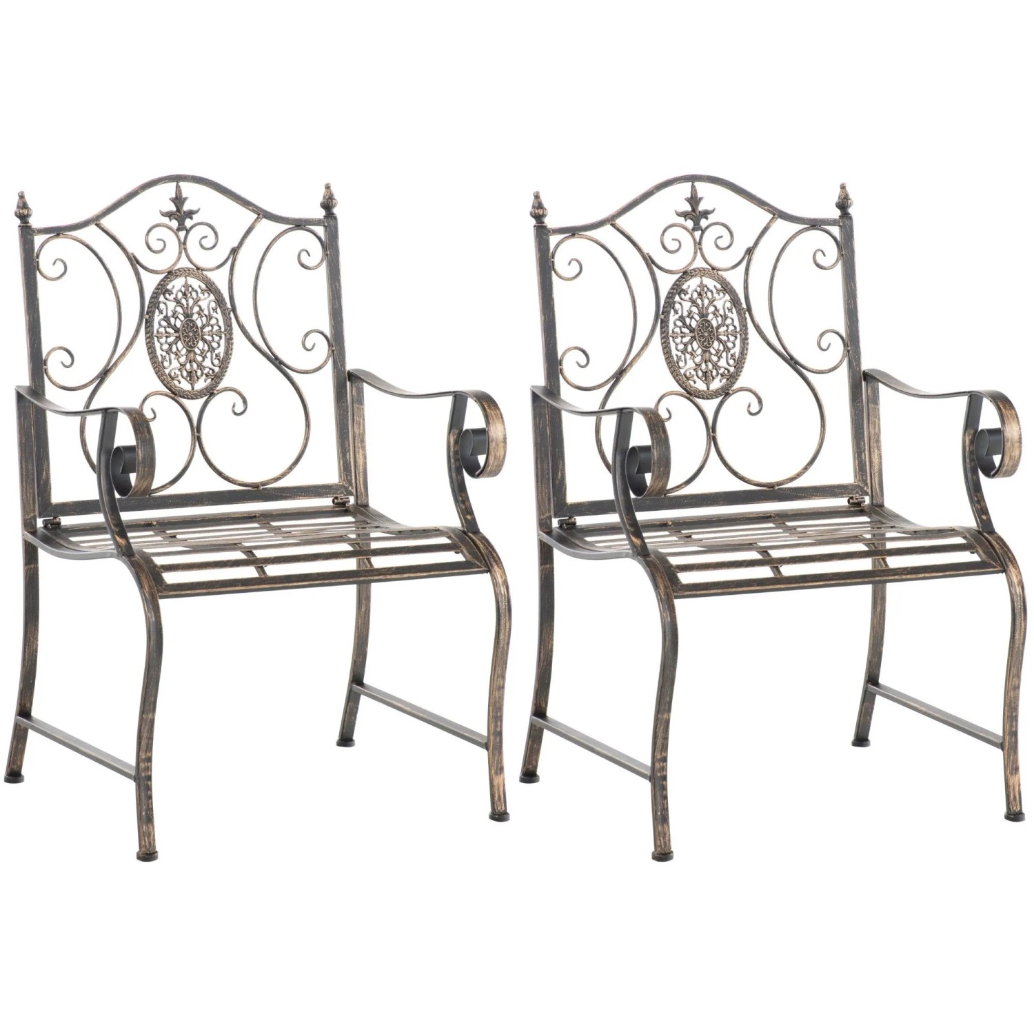 CLP 2er Set Gartenstühle Punjab Bronze