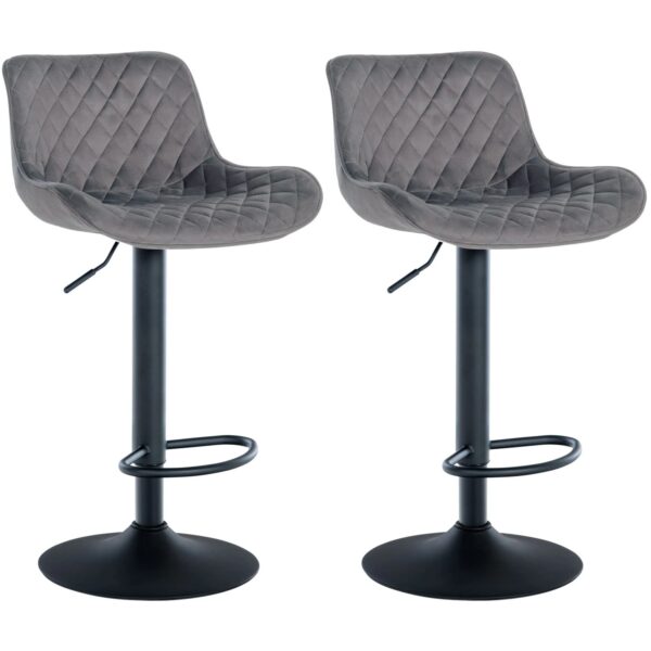 CLP 2er Set Barhocker Minosa dunkelgrau/Samt