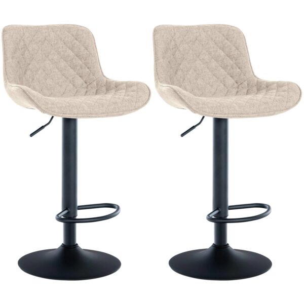 CLP 2er Set Barhocker Minosa taupe/Stoff