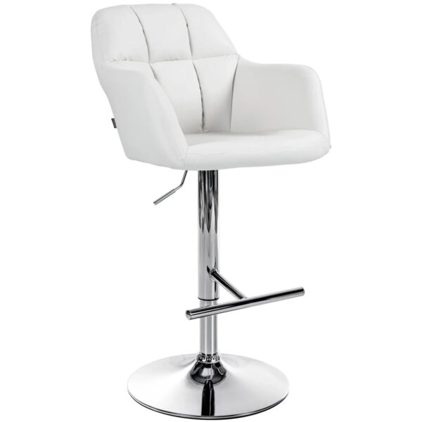 CLP Barhocker Natoma Kunstleder Metall in Chromoptik/weiß
