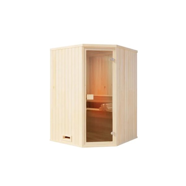 Finntherm Sauna Corner Naturbelassen 194 cm x 175 cm Wandstärke 40 mm