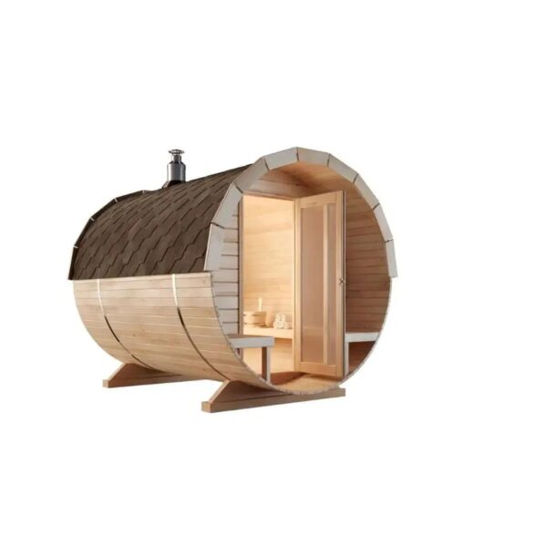 Finntherm Fasssauna Carrie Naturbelassen Ø 215 cm x T 280 cm