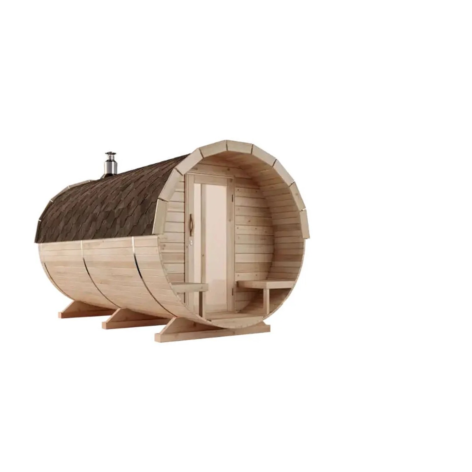 Finntherm Fasssauna Charlotte Naturbelassen Ø 215 cm x T 400 cm