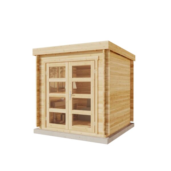 Alpholz Gartenhaus Set Paloma petit Naturbelassen 234x234cm inkl. Dacheindeckung und Fußboden