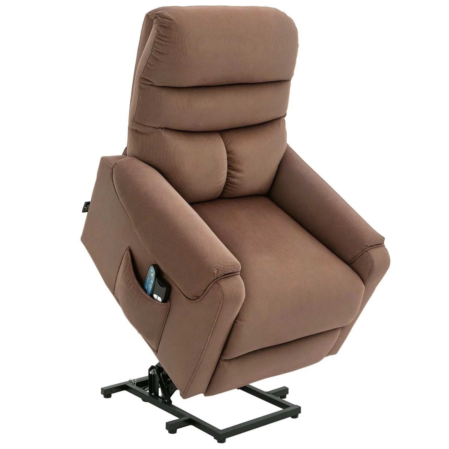 HOMCOM Aufstehsessel Polyester-Gewebe Metall Braun 79B x 97T x 103H cm