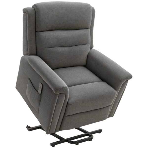 HOMCOM Aufstehsessel Polyester Stahl Grau 92L x 87B x 108H cm HOMCOM Aufstehsessel Polyester Stahl Grau 92L x 87B x 108H cm