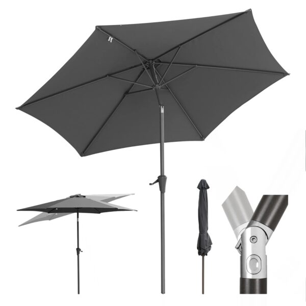 Sekey Sonnenschirm UV Schutz 50 Gartenschirm 270cm Kurbelschirm Neigbar Polyester Alu Sekey Sonnenschirm UV Schutz 50 Gartenschirm 270cm Kurbelschirm Neigbar Polyester Alu