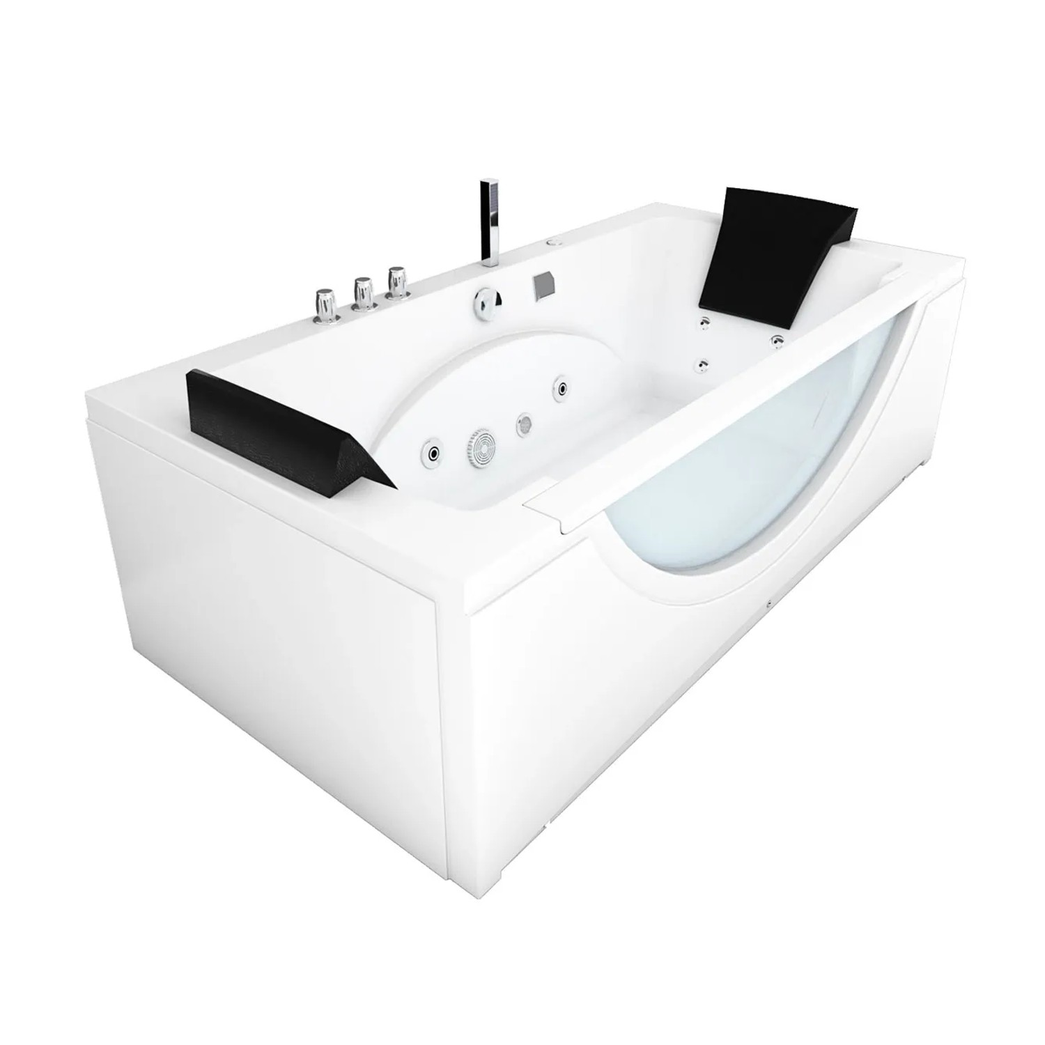 AcquaVapore Whirlpool Pool Badewanne Eckwanne Wanne W81-C-SC 180x90 mit Farblich