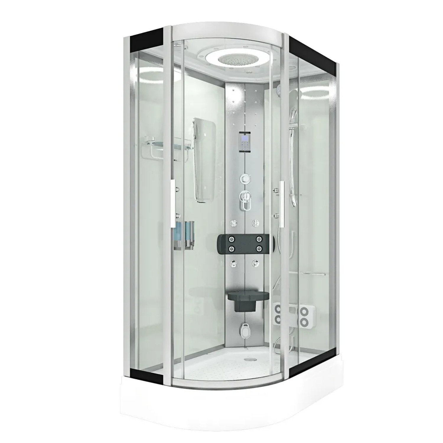 AquaVapore Dusche Duschkabine D60-70T2L-EC Duschtempel Sauna 120x80 cm