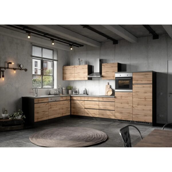 Held Möbel Winkelküche Turin 360 x 240 cm Wotaneiche-Graphit ohne E-Geräte Held Möbel Winkelküche Turin 360 x 240 cm Wotaneiche-Graphit ohne E-Geräte