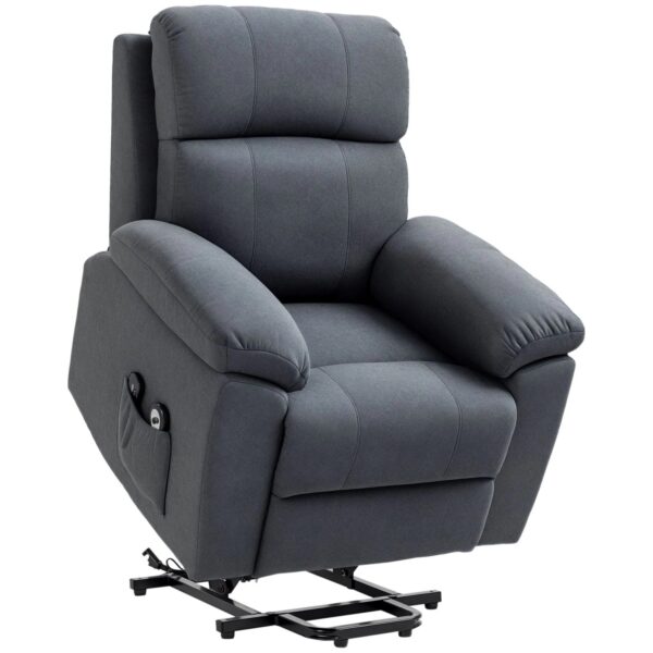 HOMCOM Sessel mit Aufstehhilfe Leinen Polyester Schaumstoff Stahl Grau HOMCOM Sessel mit Aufstehhilfe Leinen Polyester Schaumstoff Stahl Grau