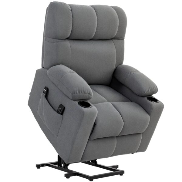 HOMCOM Sessel mit Aufstehhilfe Polyester Metall Grau 91L x 95B x 109H cm HOMCOM Sessel mit Aufstehhilfe Polyester Metall Grau 91L x 95B x 109H cm