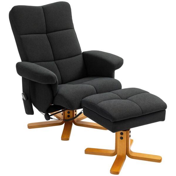 HOMCOM Massagestuhl Polyester Schaumstoff 80L x 86B x 99H cm Schwarz
