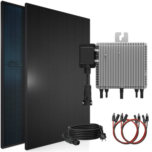 SUNNIVA Balkonkraftwerk 920 W mit DEYE 800 W Wechselrichter inkl.5m Kabel 2x 460 W Solarmodule Bifazial