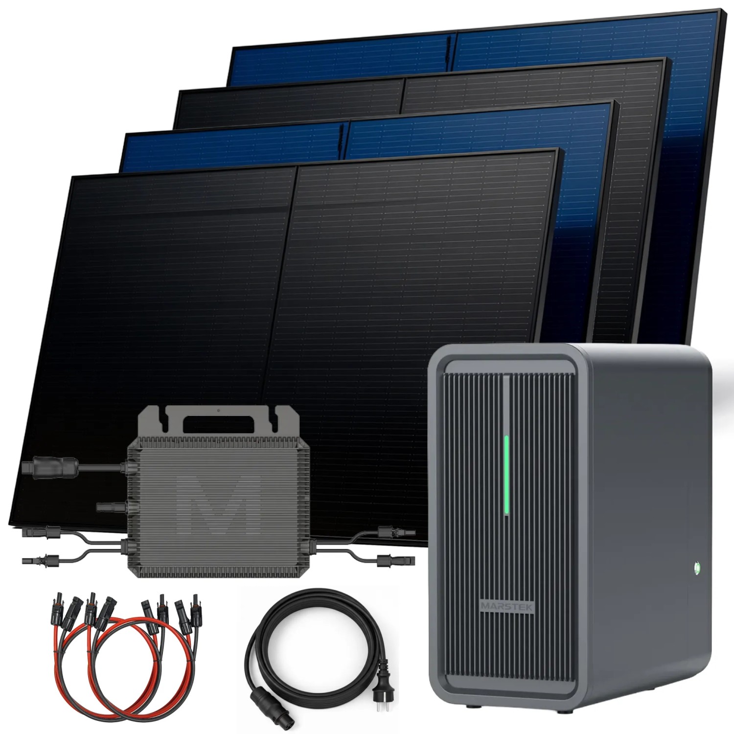 SUNNIVA Balkonkraftwerk 2000W mit Marstek B2500-D 2,24kWh Solarspeicher Wechselrichter inkl.5m Kabel 4x 500W