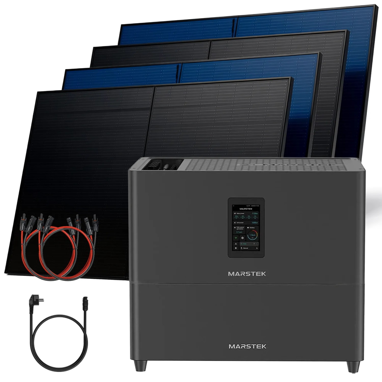 SUNNIVA Balkonkraftwerk 2000W Marstek Jupiter C Plus 5,12 kWh Solarspeicher Wechselrichter inkl Kabel 4x500W
