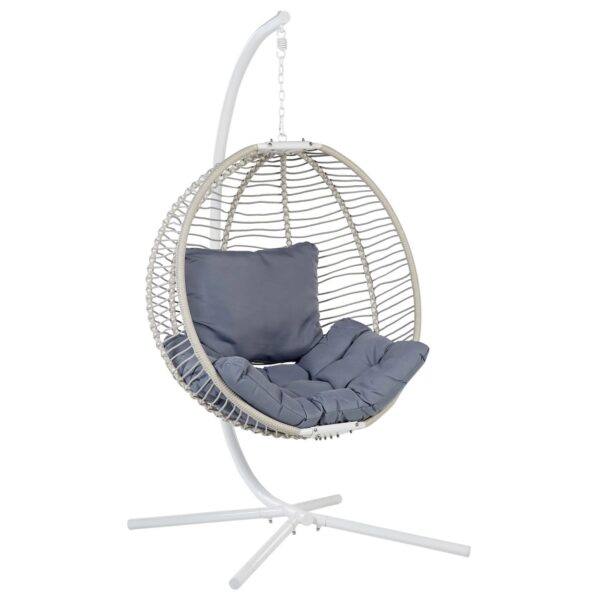 Beliani Hängesessel Weiss Grau 98x100x197