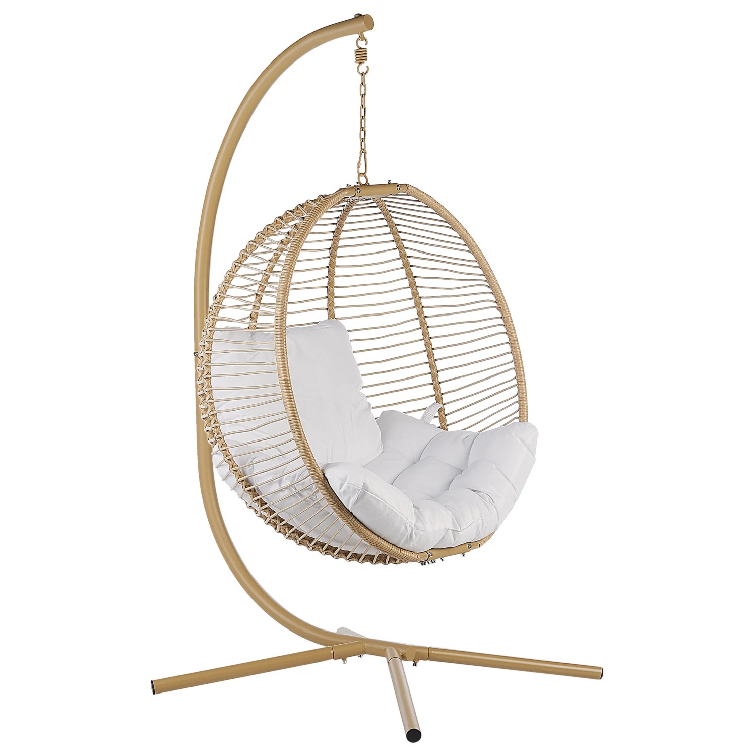Beliani Hängesessel Beige Weiss 98x100x197