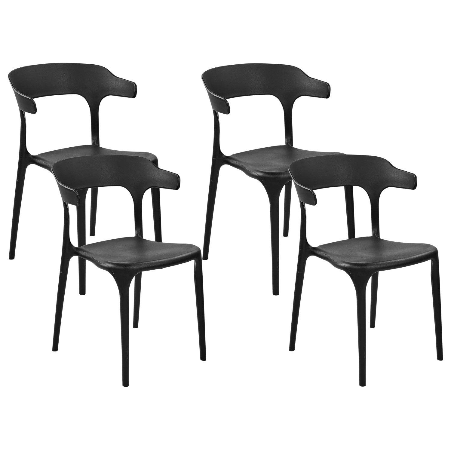 Beliani Esszimmerstuhl Schwarz 49x40x76