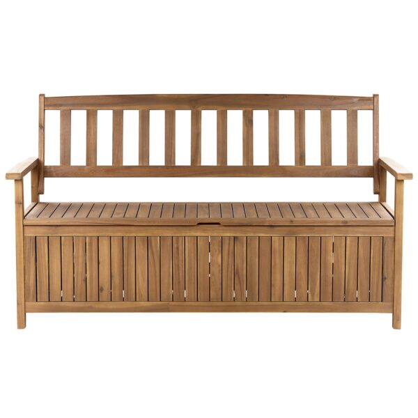 Beliani Gartenbank Heller Holzfarbton 60x160x91