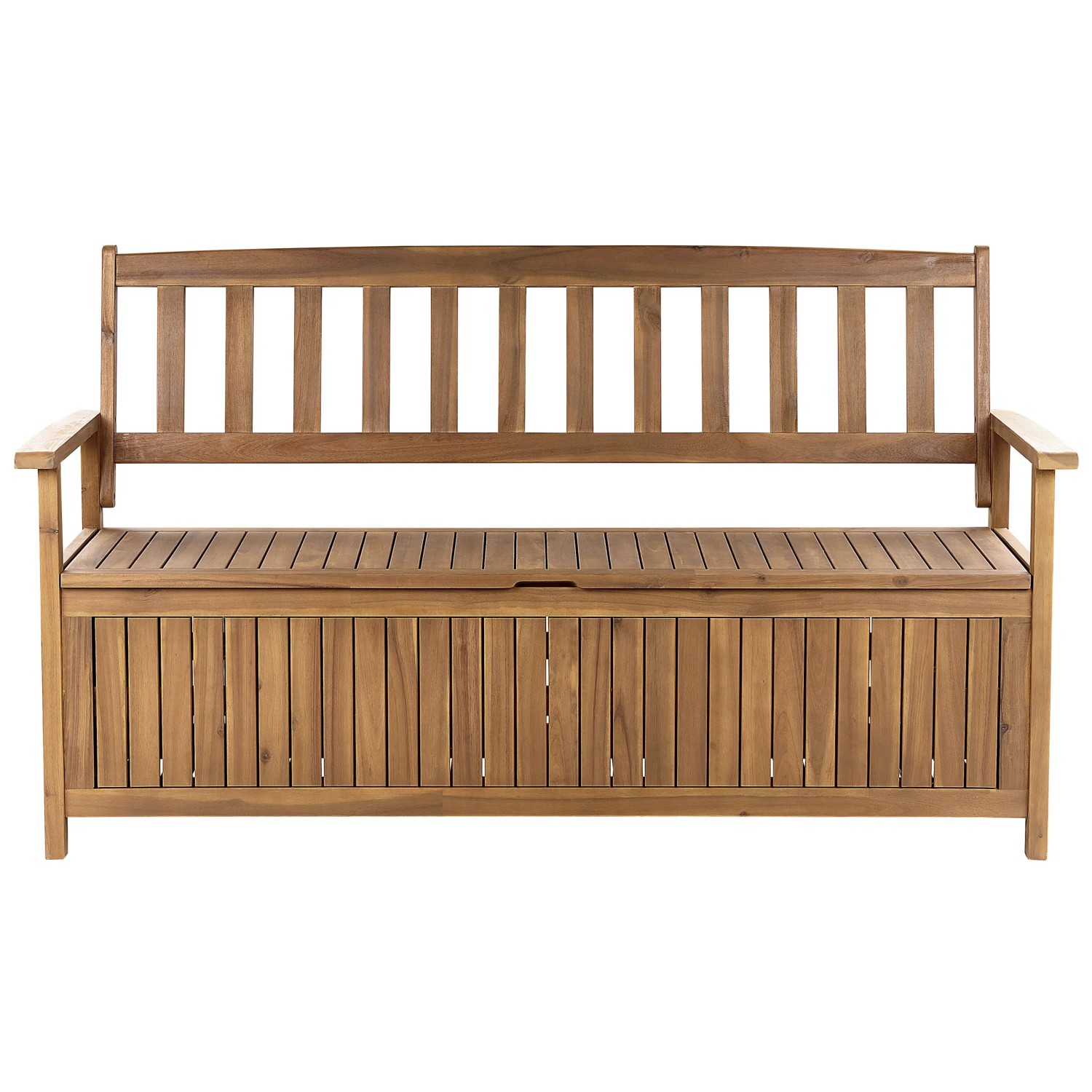 Beliani Gartenbank Heller Holzfarbton 60x160x91
