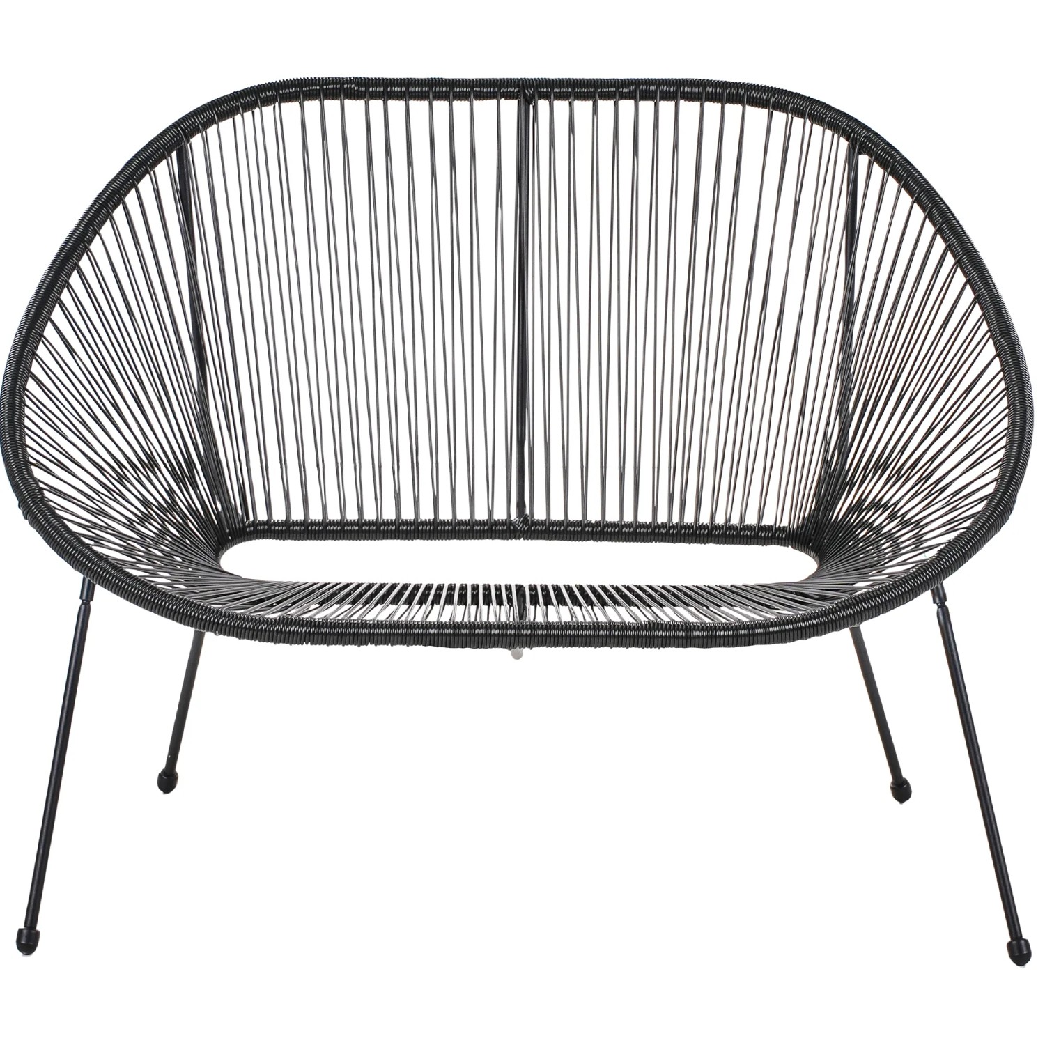 Beliani Gartenbank Schwarz 78x114x88