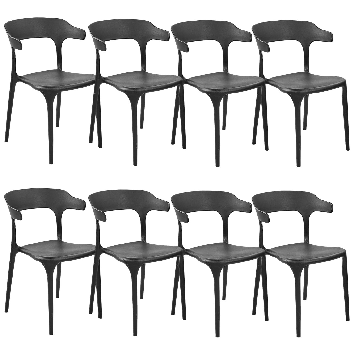 Beliani Esszimmerstuhl Schwarz 49x50x76