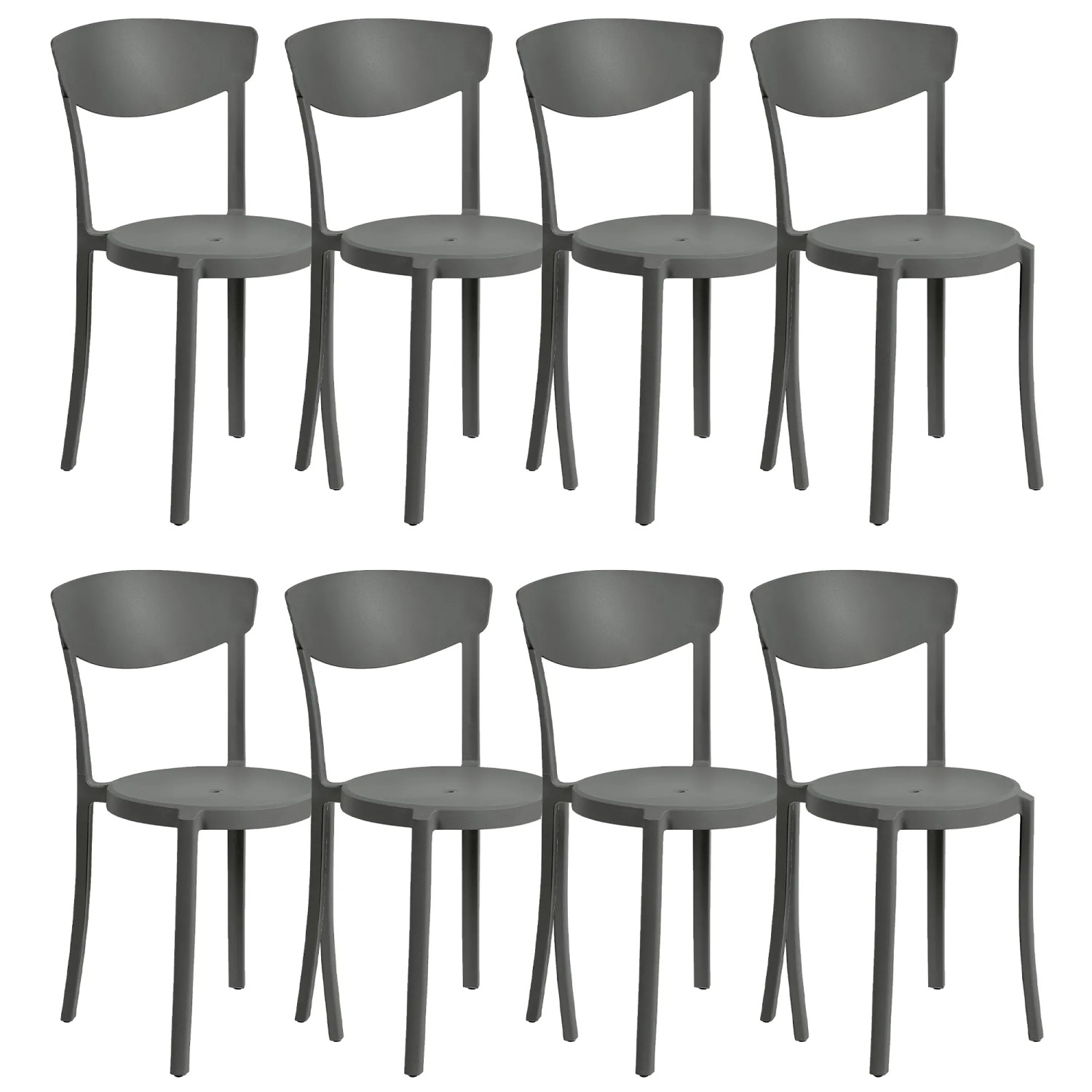 Beliani Esszimmerstuhl Grau 38x42x80