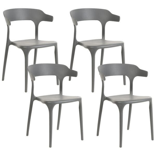Beliani Esszimmerstuhl Grau 44x52x76