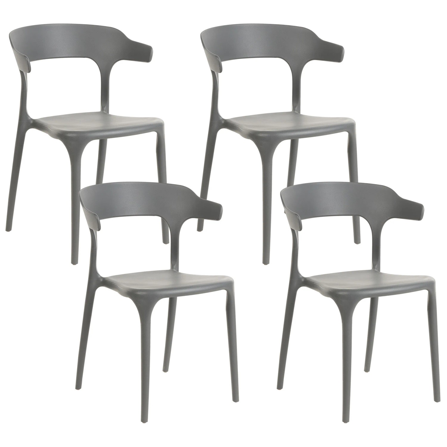Beliani Esszimmerstuhl Grau 44x52x76