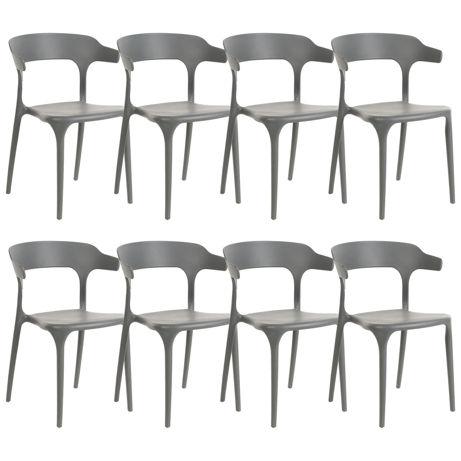 Beliani Esszimmerstuhl Grau 44x52x76