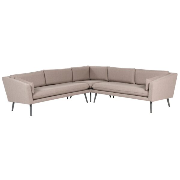 Beliani Gartensofa Beige Grau 243x243x70