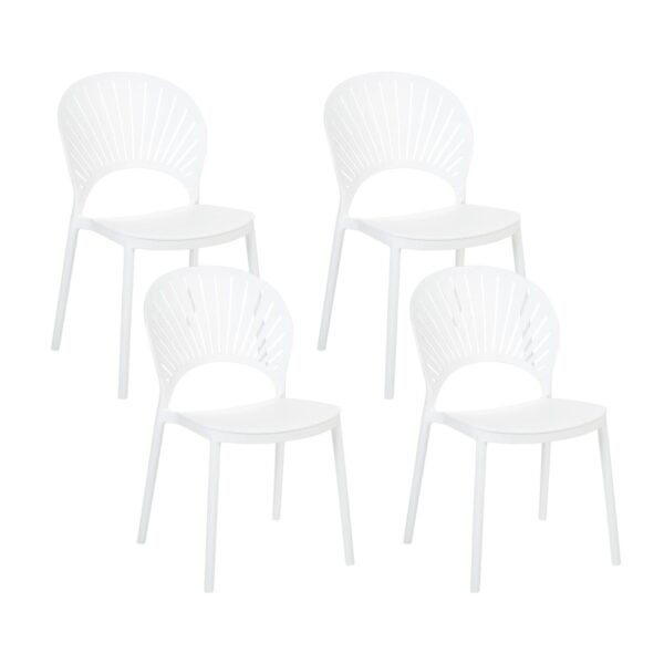 Beliani Esszimmerstuhl Weiss 51x46x83