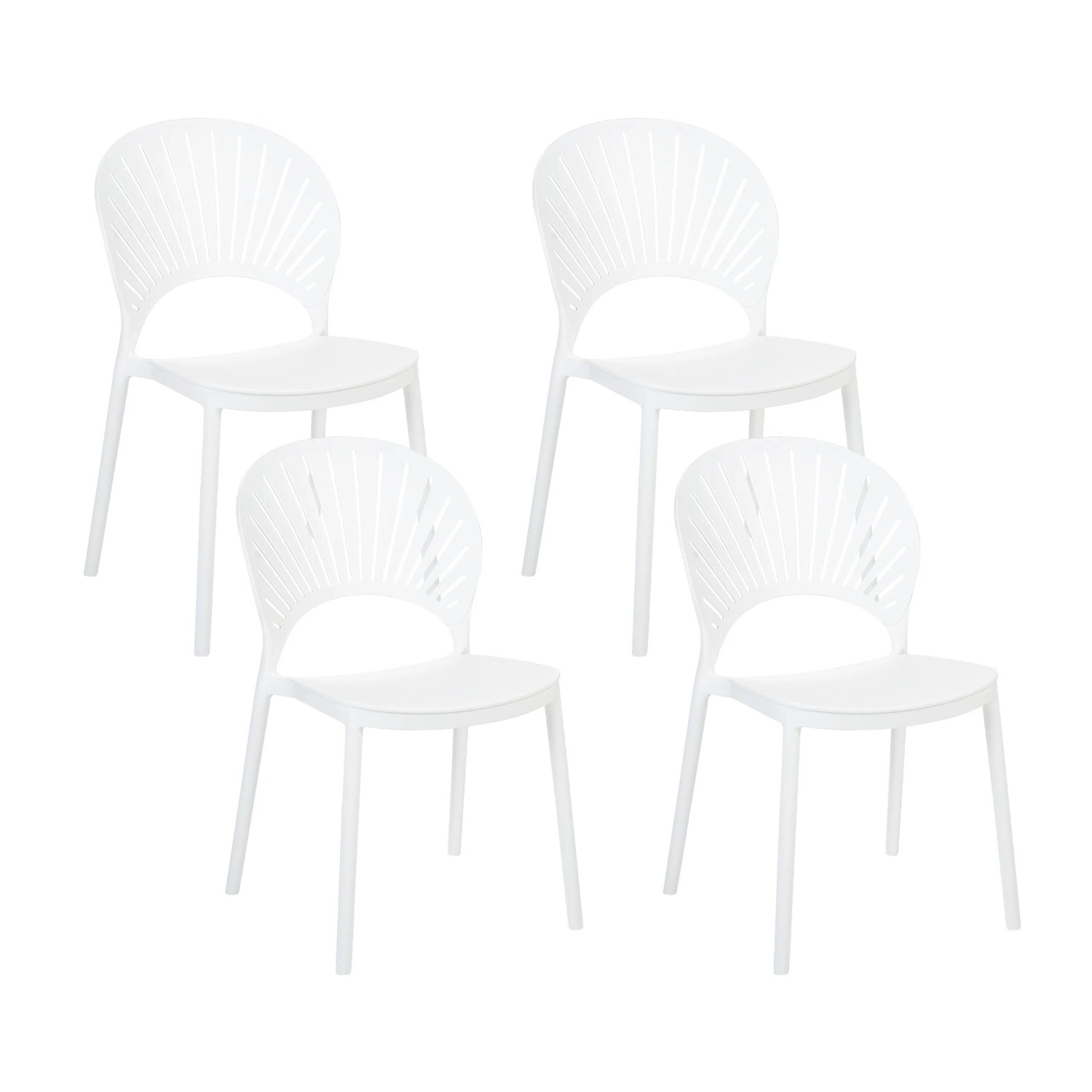 Beliani Esszimmerstuhl Weiss 51x46x83