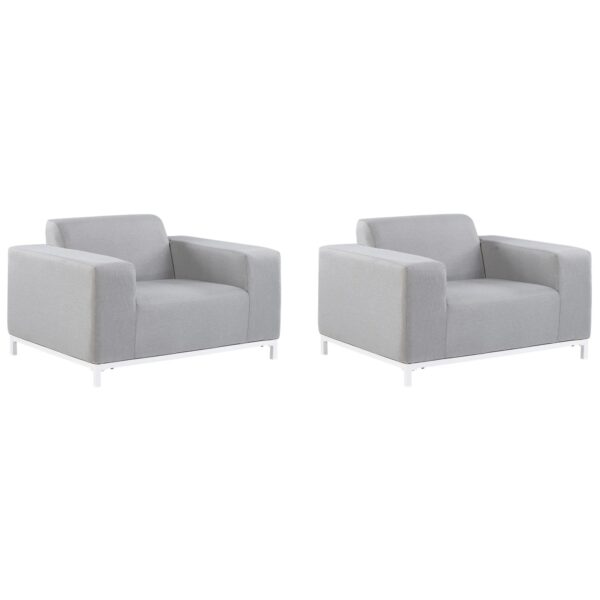 Beliani Sessel Grau Weiss 84x105x68