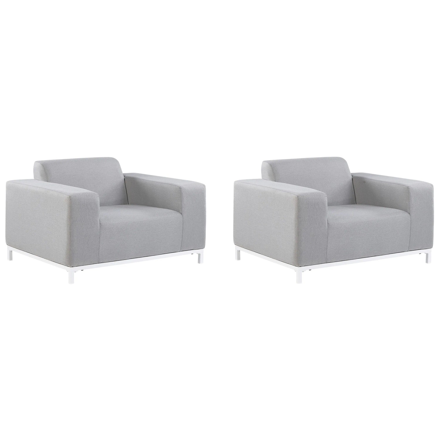 Beliani Sessel Grau Weiss 84x105x68