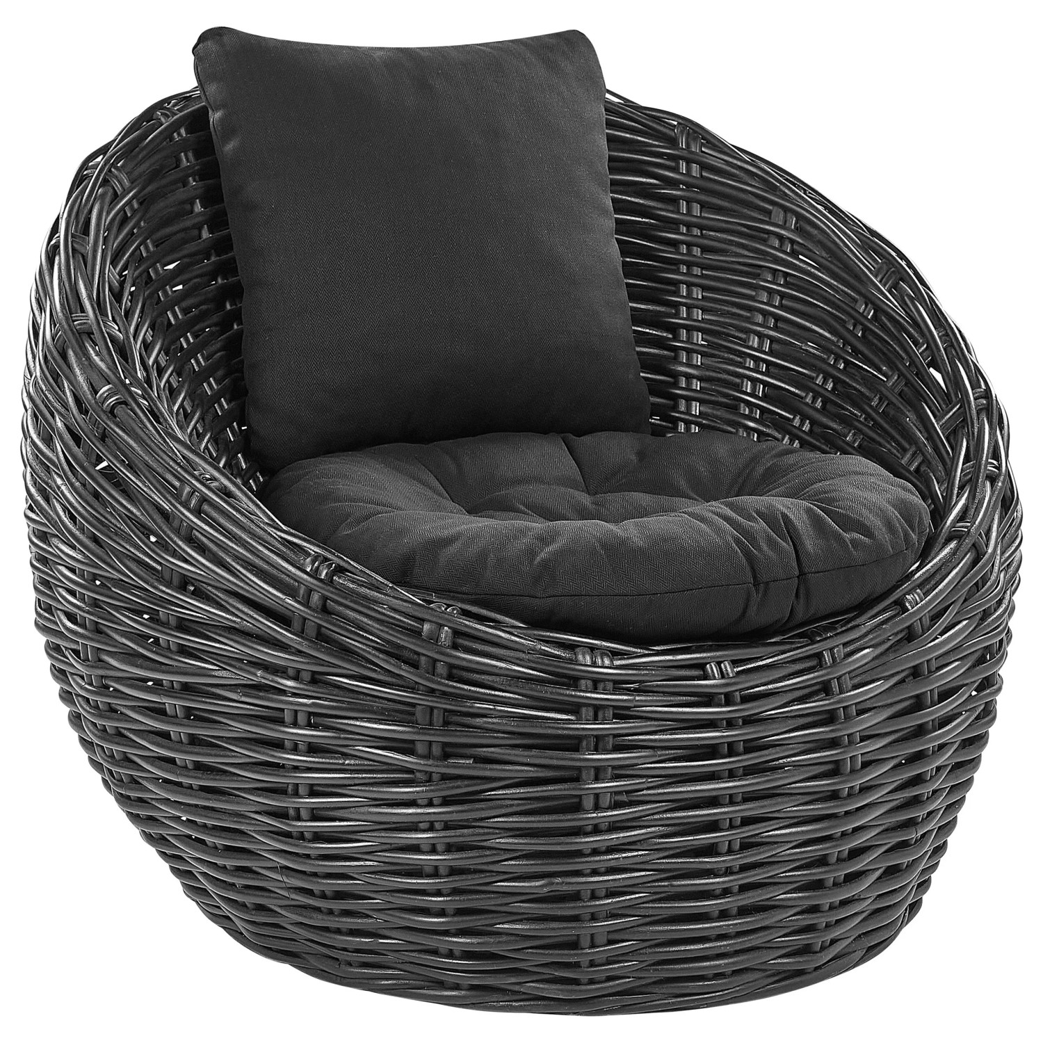 Beliani Gartenstuhl Schwarz 55x97x80