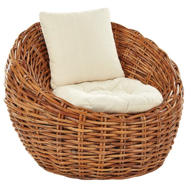 Beliani Gartenstuhl Naturfarben Beige 55x97x80