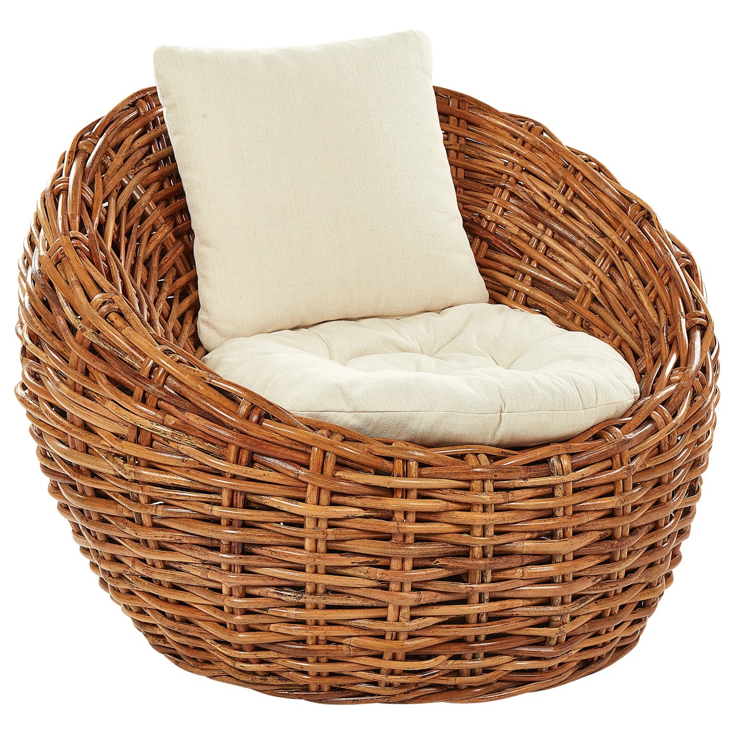 Beliani Gartenstuhl Naturfarben Beige 55x97x80