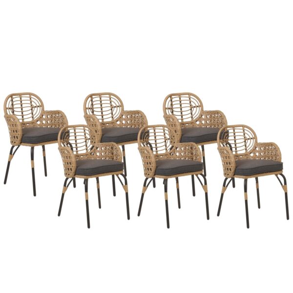 Beliani Gartenstuhl Naturfarben Beige Grau Schwarz 49x45x84