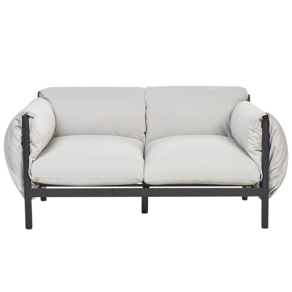 Beliani Gartensofa Grau Schwarz 96x144x80