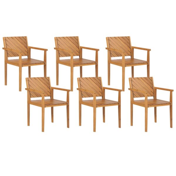 Beliani Gartenstuhl Heller Holzfarbton 40x55x82 Beliani Gartenstuhl Heller Holzfarbton 40x55x82