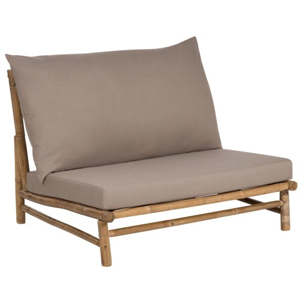 Beliani Gartenstuhl Heller Holzfarbton Beige 85x102x74