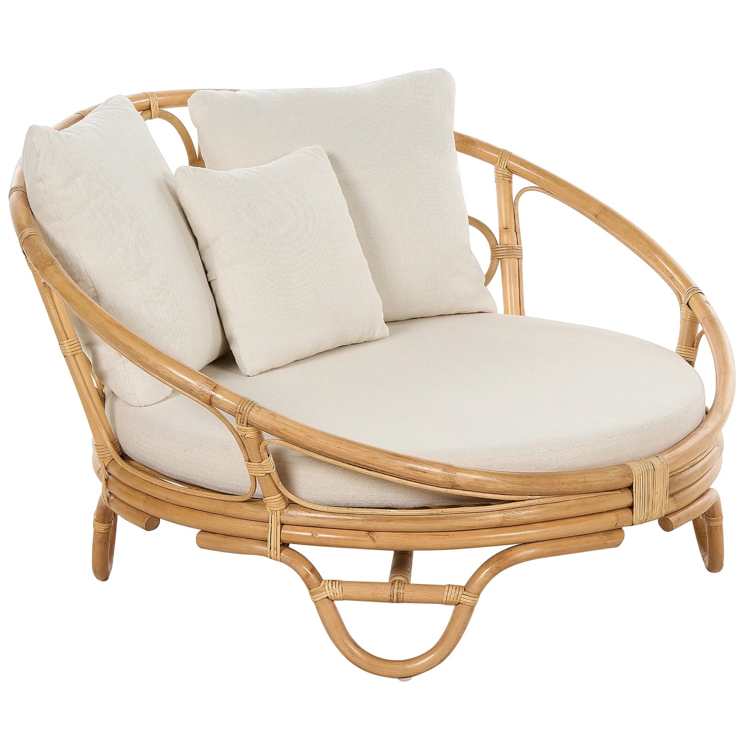 Beliani Sonneninsel Naturfarben Beige 110x112x71