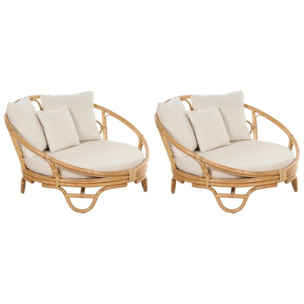 Beliani Sonneninsel Naturfarben Beige 110x112x71