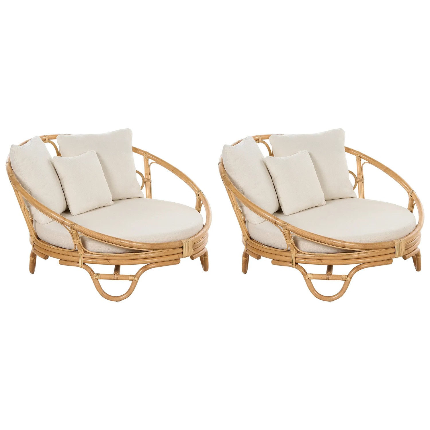 Beliani Sonneninsel Naturfarben Beige 110x112x71