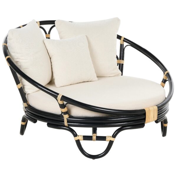 Beliani Sonneninsel Schwarz Beige 110x112x71