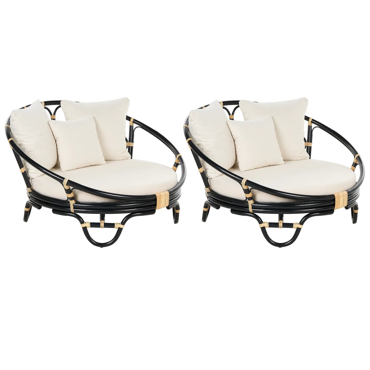 Beliani Sonneninsel Schwarz Beige 110x112x71
