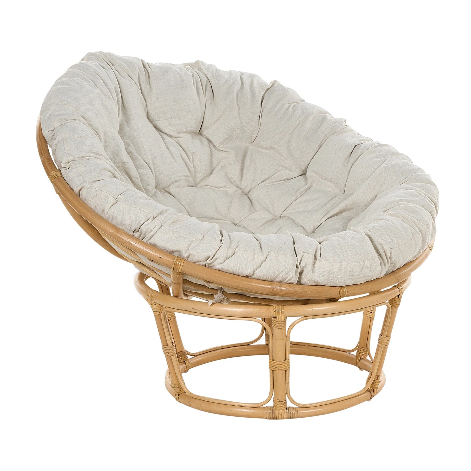 Beliani Gartenstuhl Naturfarben Beige 110x110x77