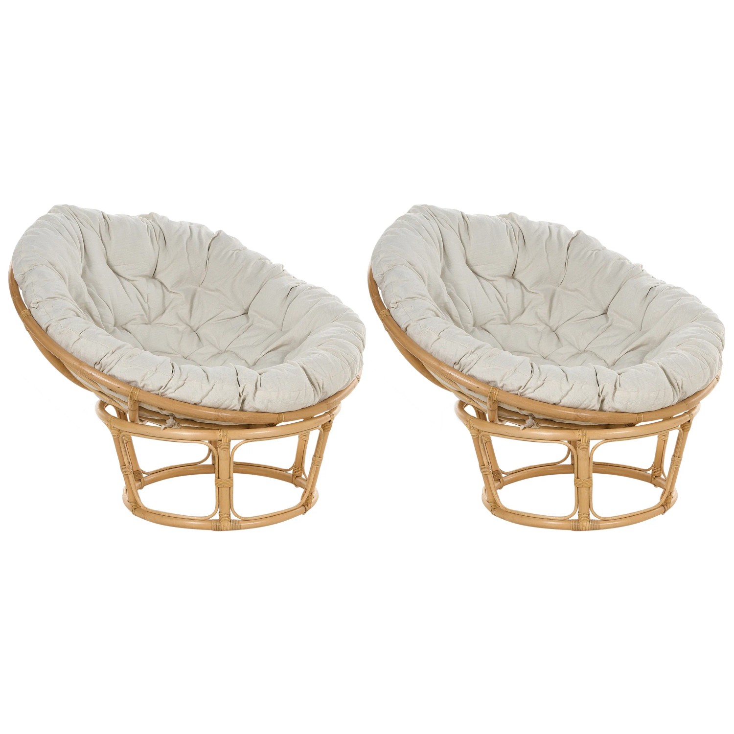 Beliani Sessel Naturfarben Beige 110x110x77